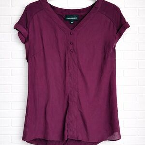 Chic Plum V-Neck Blouse